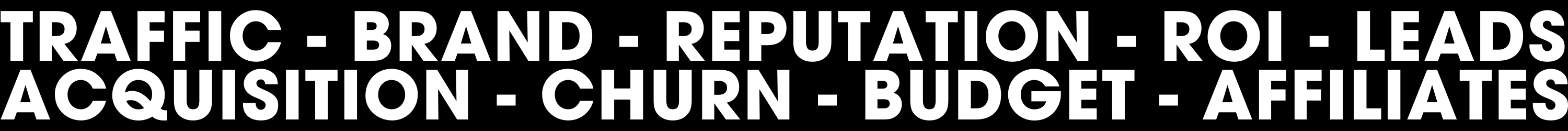 TRAFFIC - BRAND - REPUTATION - ROI - LEADS - ACQUISITION -